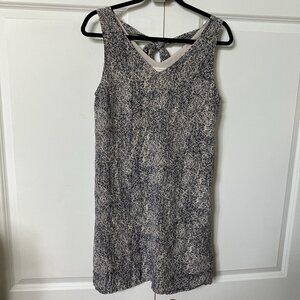 Mercer & Madison Silk Dress Womens Silk Animal Reptile Print Sleeveless Neutral